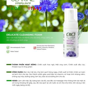 Bọt Rửa Mặt BIO CLARINE – Delicate Cleansing Froam (Bọt rửa mặt Hữu cơ cho da nhạy cảm 100ml)